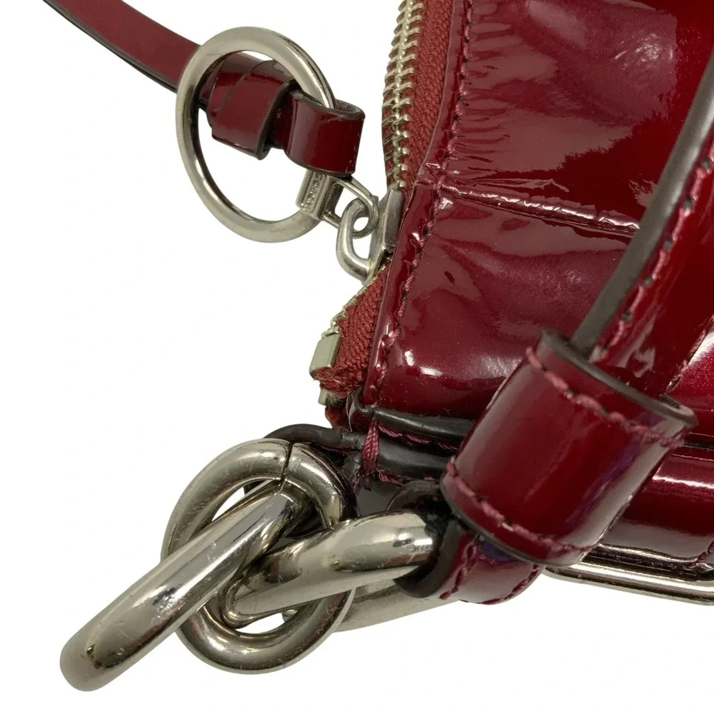 Coach Chelsea Ashlyn Hobo Shoulder Bag‎ Purse Wine Red Patent Leather F17861